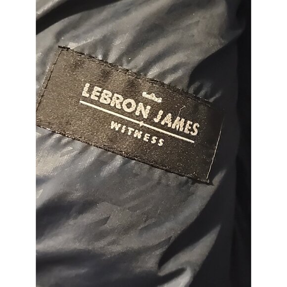 NIKE Lebron James size 2XL 550 Down Jacket navy blue Puffer Witness winter coat - Picture 13 of 13